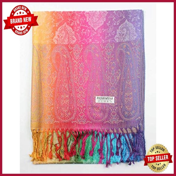 Oversized Reversible Cashmere Feel Scarf Shawl Wrap 78x27 Inches - Picture 3 of 6